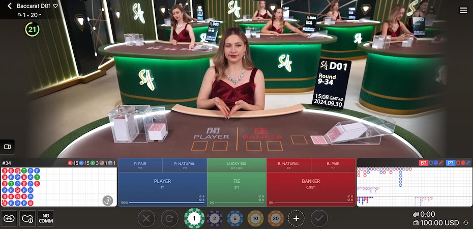 Гра Live Baccarat від SA Gaming