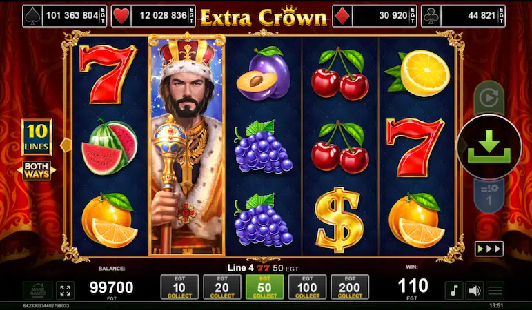 Ігровий автомат Extra Crown від провайдера Amusnet