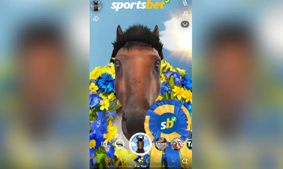 Реклама SportsBet в Snapchat