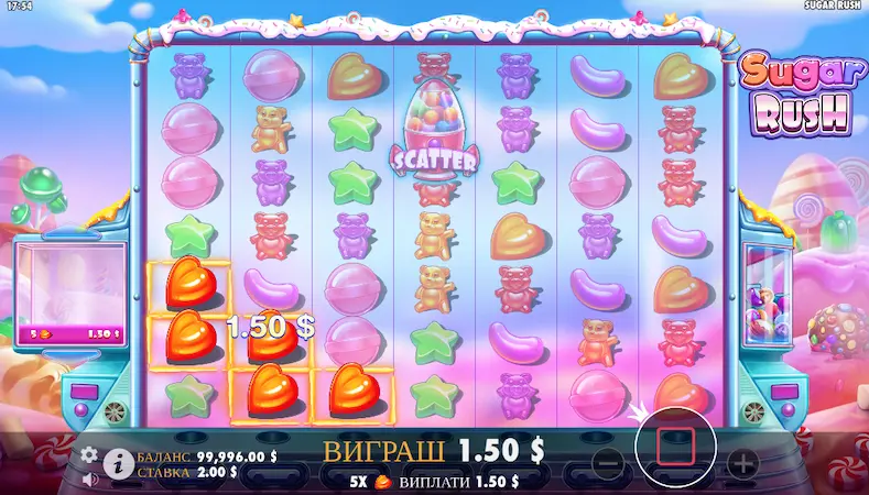 Виграш в грі Sugar Rush